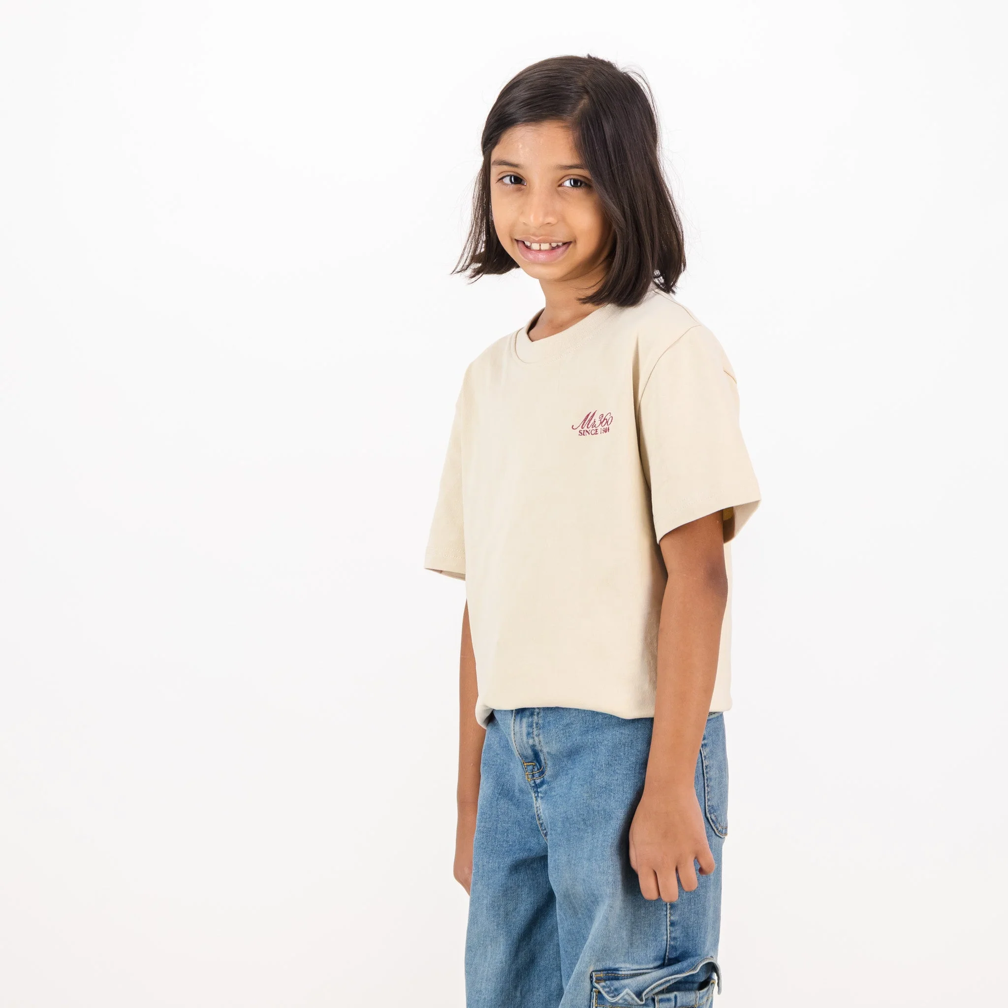 AB de Villiers 360 Back Graphic Kids Crew T-Shirt Ivory - Image 3