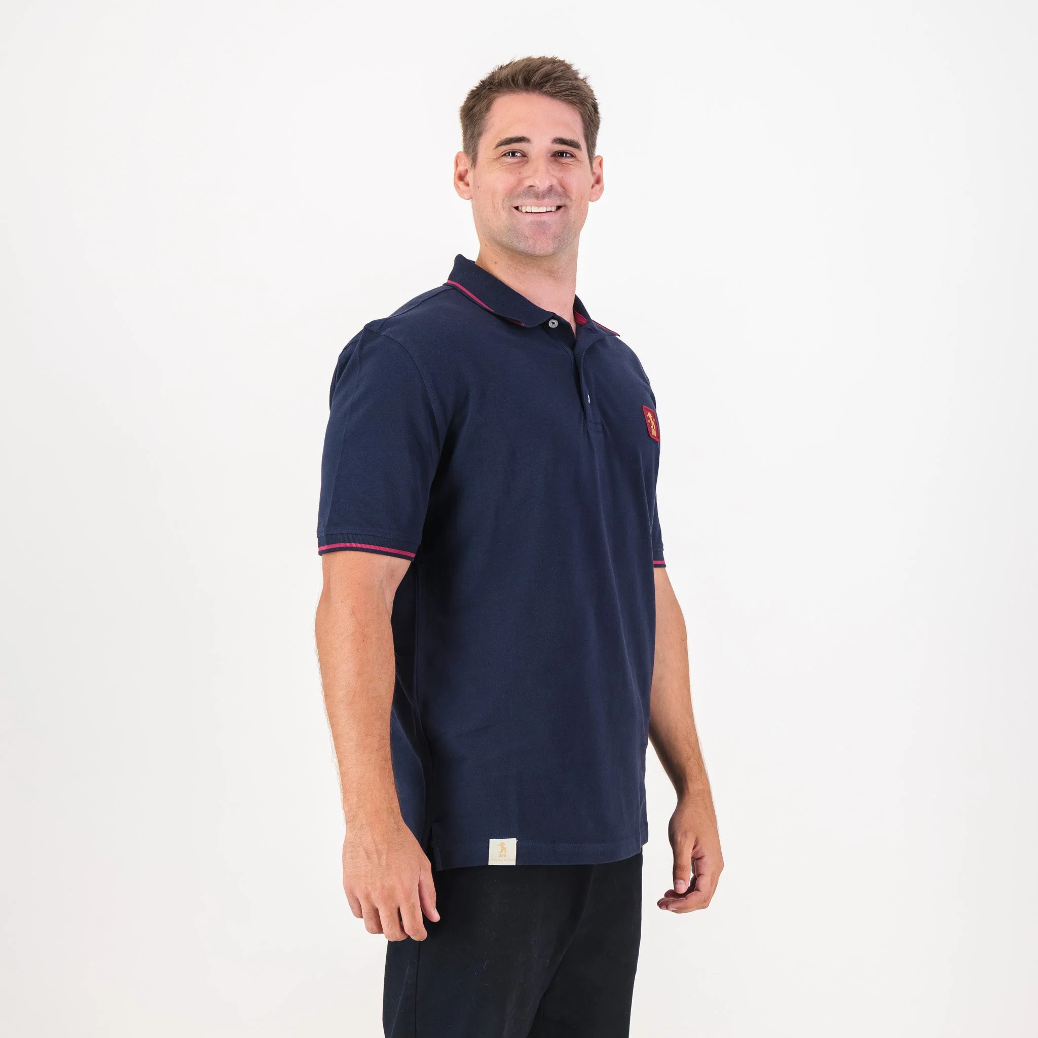 AB de Villiers 360 Small Logo Short Sleeve Polo Navy - Image 5