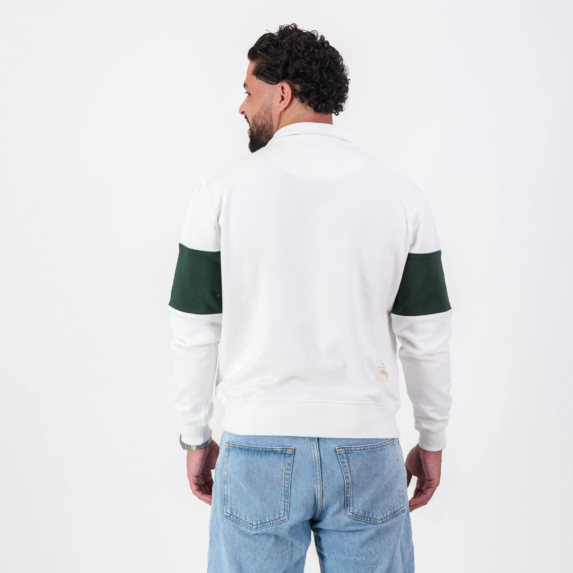 B2B Old School Tullamore Dew Quarter Zip Sweat Panel Green White - Image 5