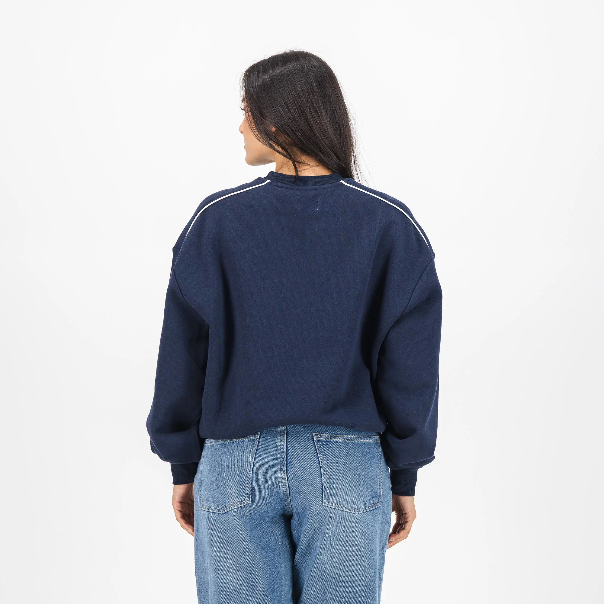 Barcelona FC colour block Crew Sweat-Navy - Image 6