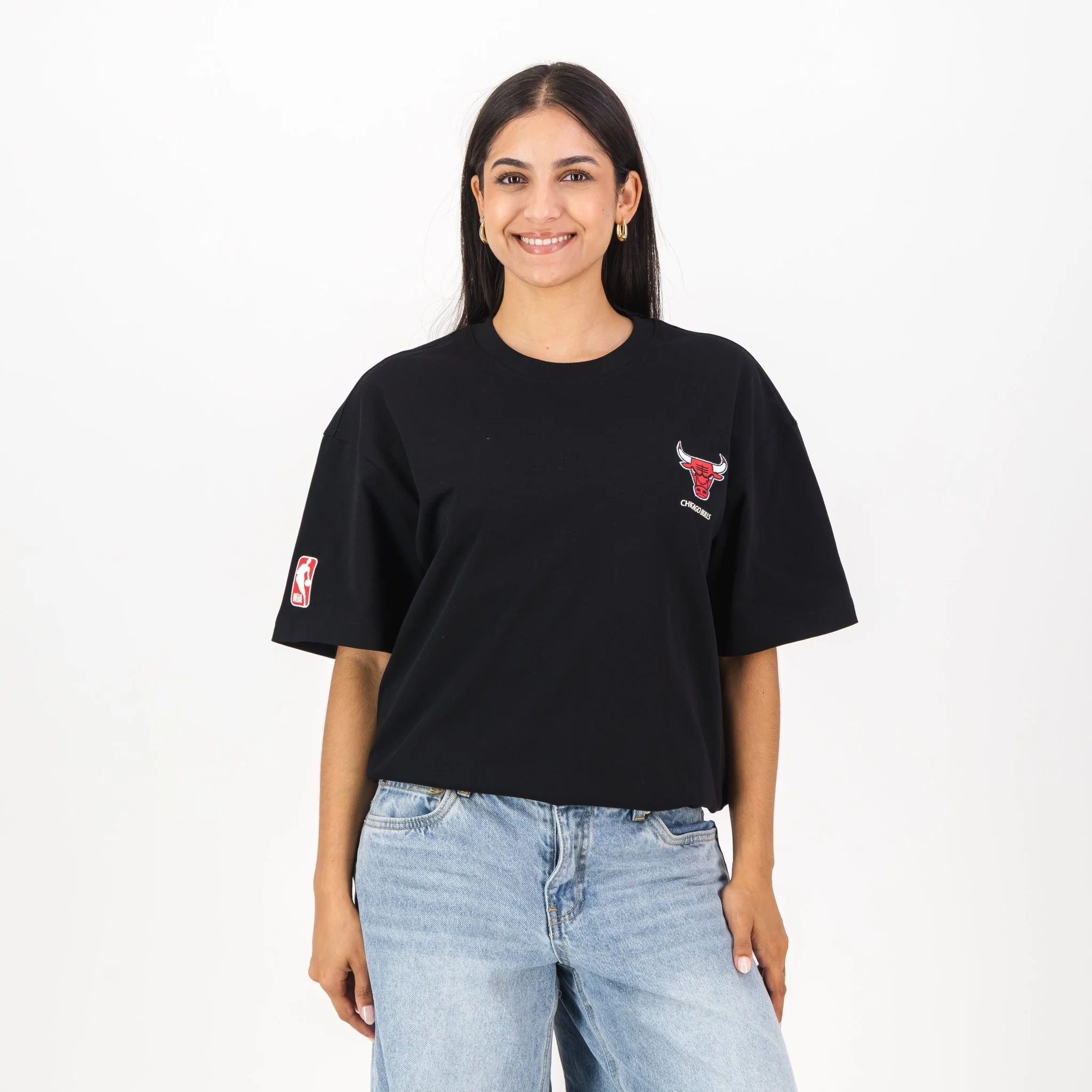 NBA Chicago Bulls Boxy Tee-Black - Image 3