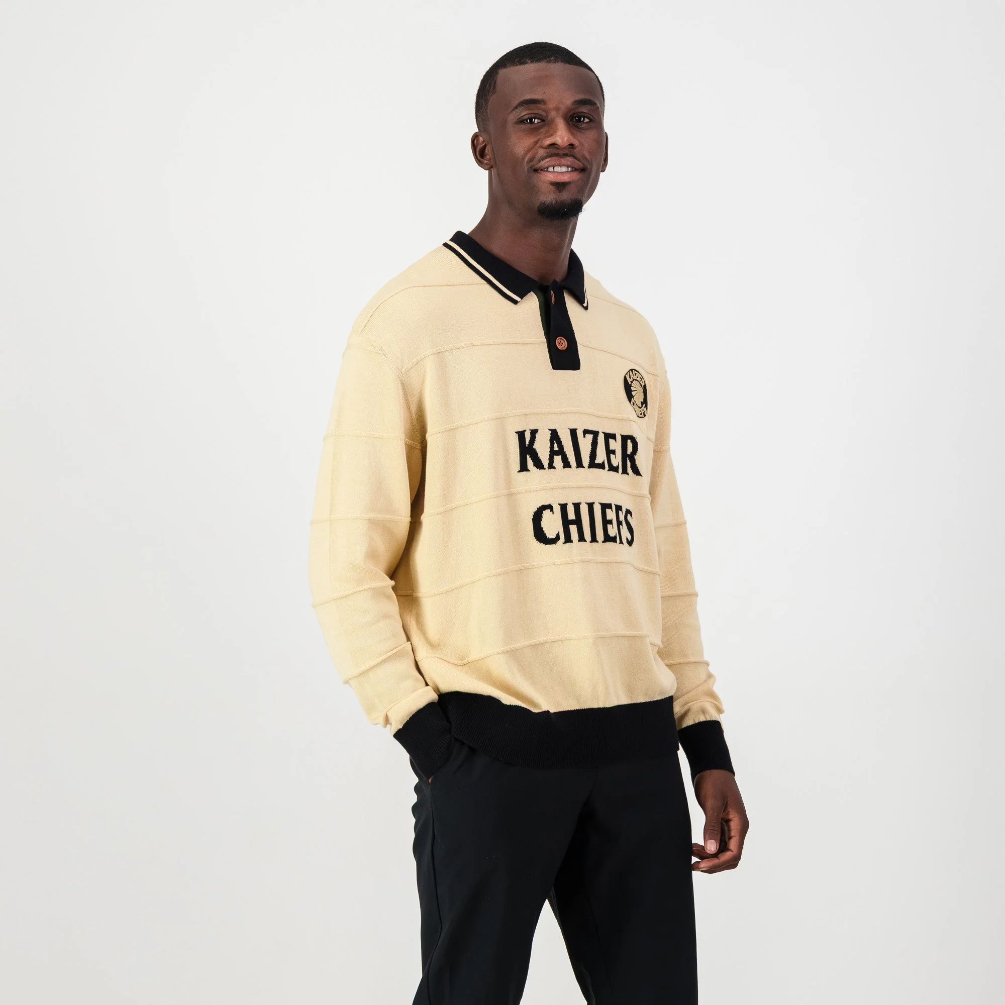Kaizer Chiefs Long Sleeve Knitted Jersey-Butter - Image 5