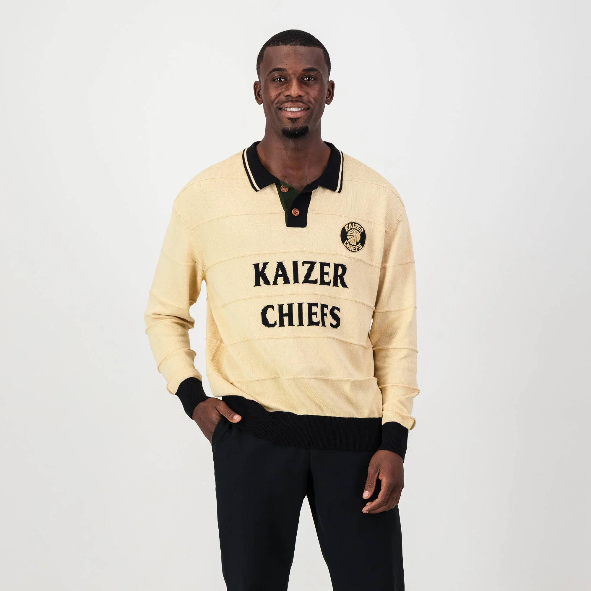 Kaizer Chiefs Long Sleeve Knitted Jersey-Butter - Image 6
