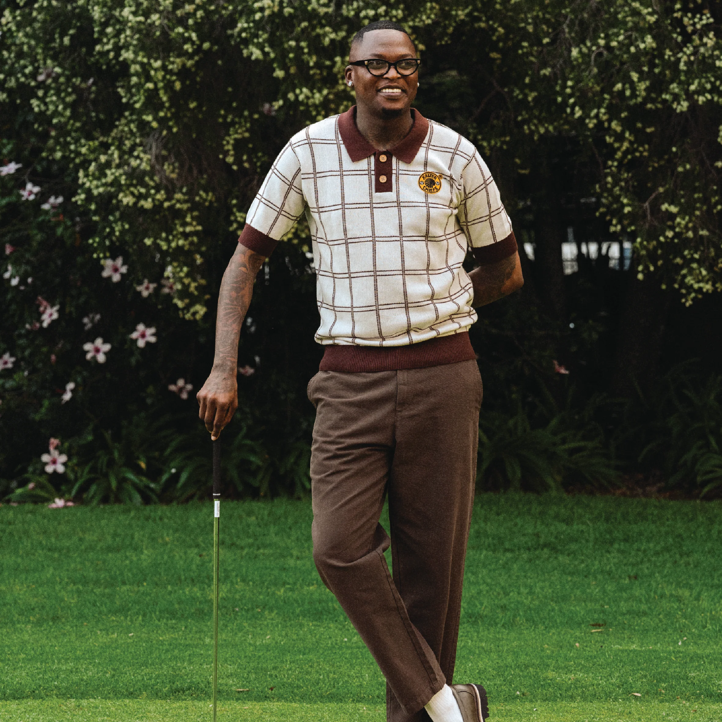 Kaizer Chiefs SS Check Knitted Jersey-Ivory - Image 4