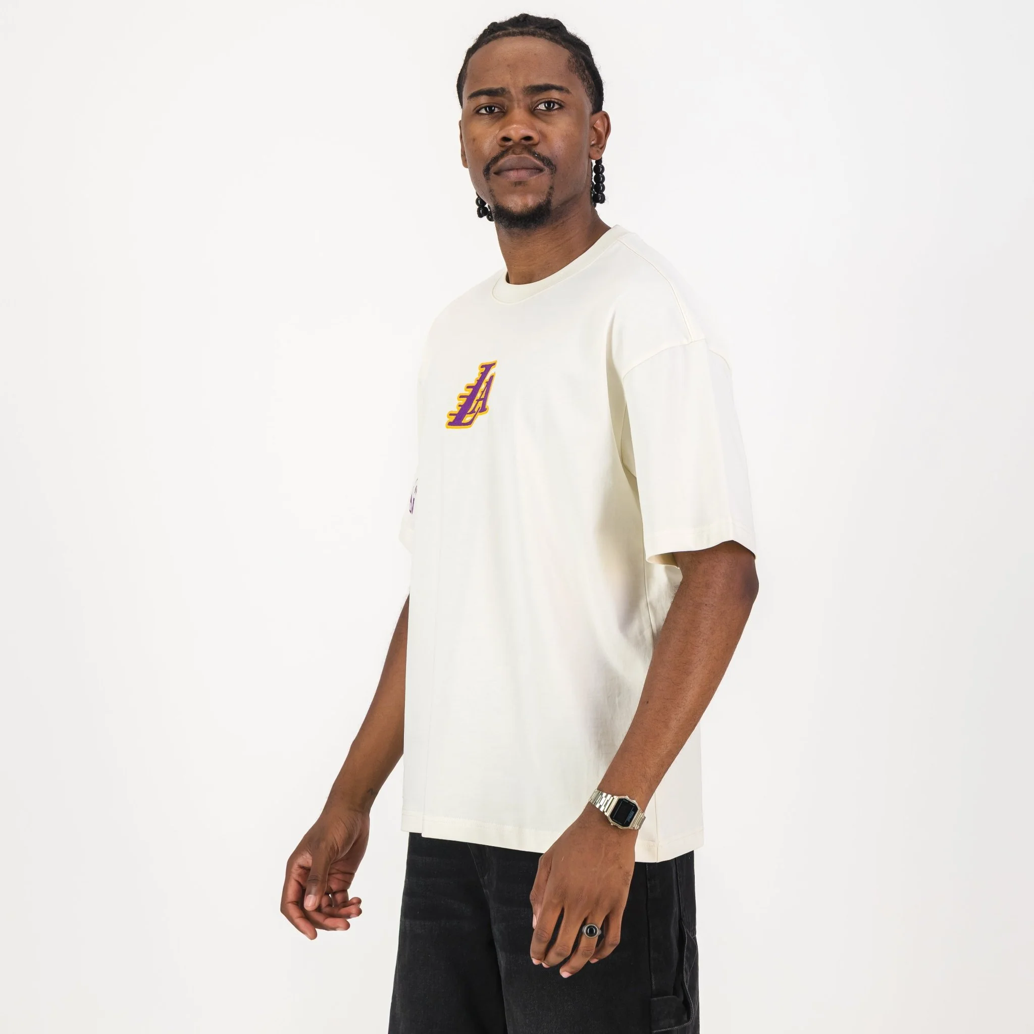 NBA LA Lakers Boxy Tee-Ivory - Image 4