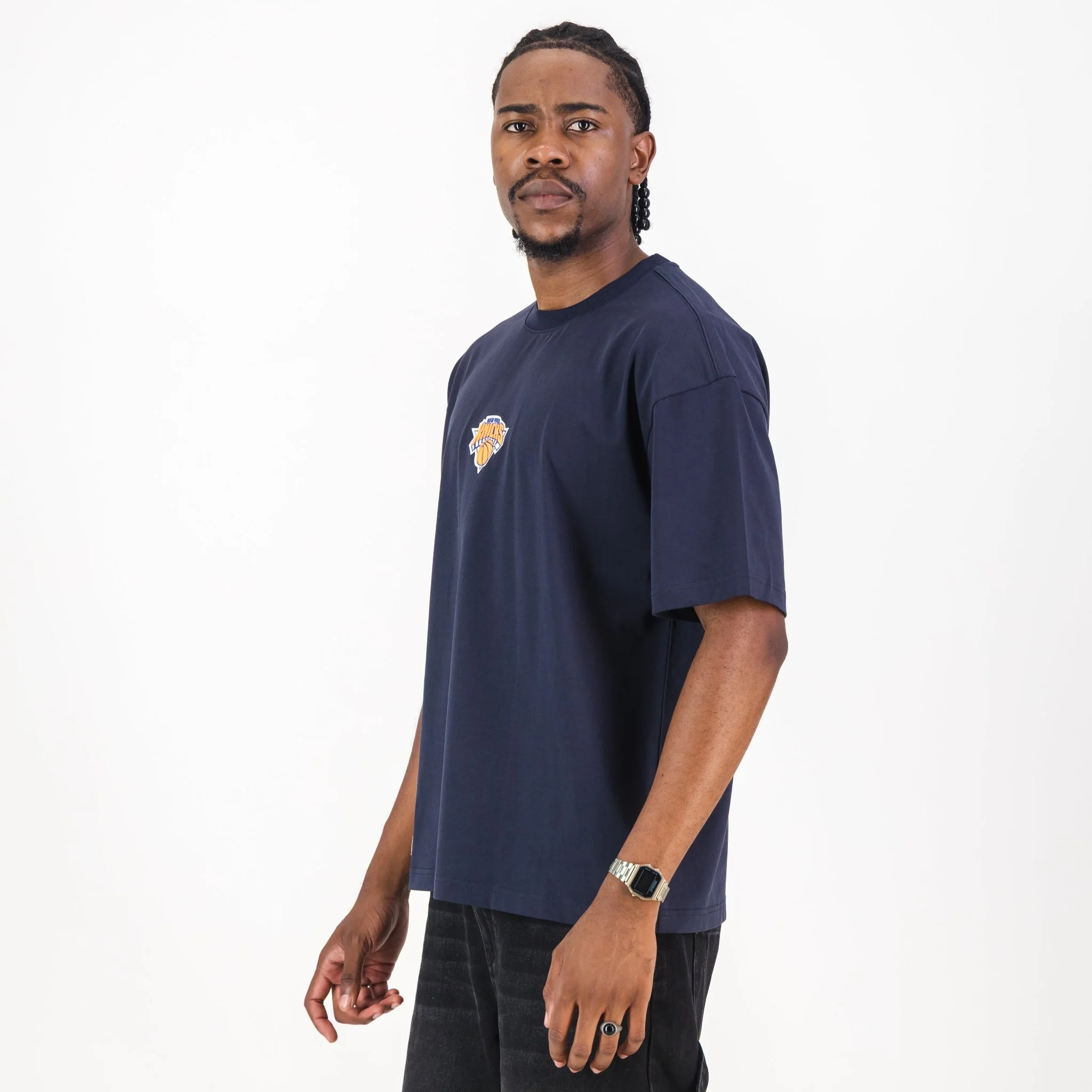 NBA New York Knicks Boxy Tee-Navy - Image 4