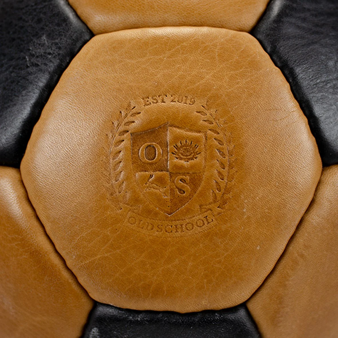 Old School Two Tone Soccer Ball-Black - Image 3