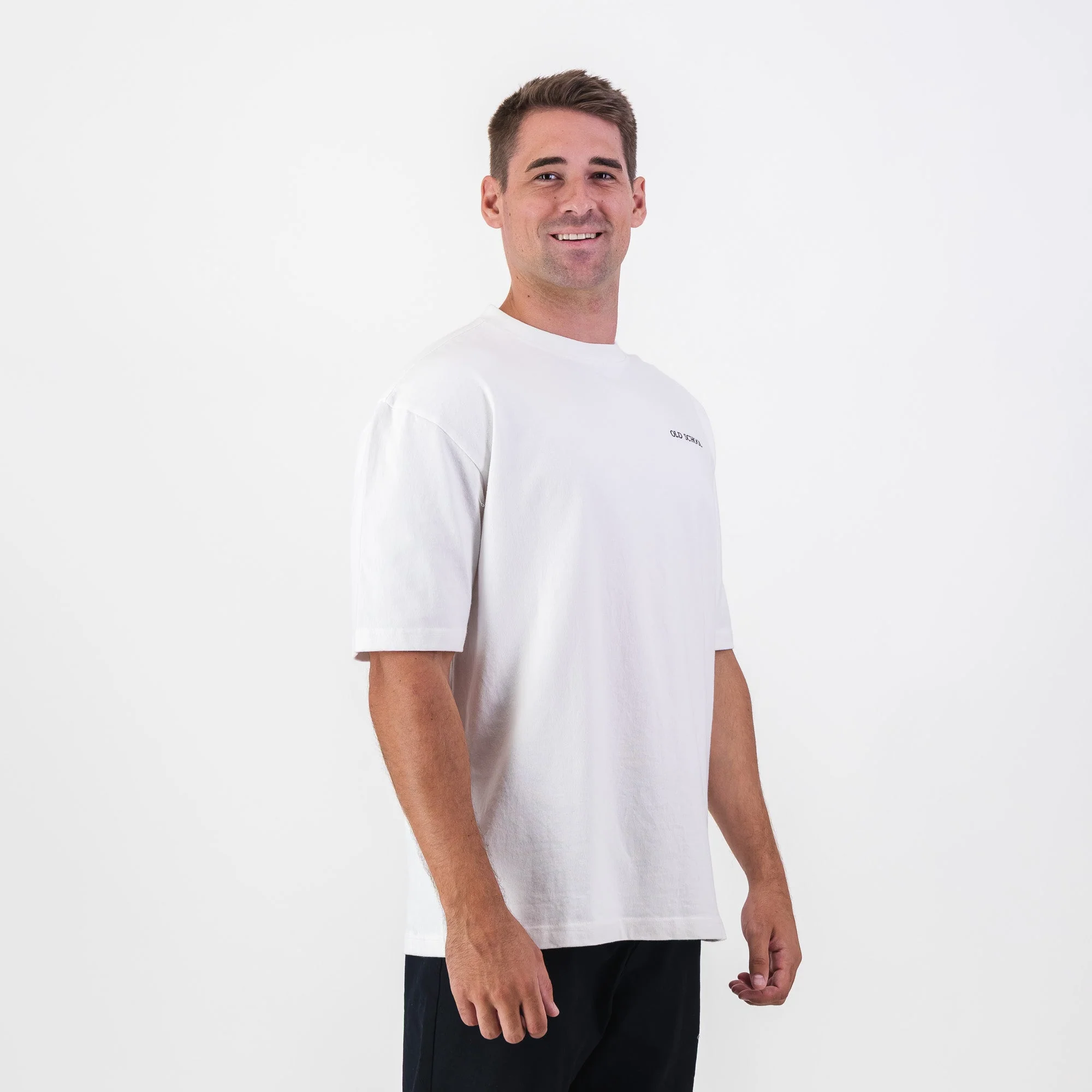 Old School Leisure Clubhouse Boxy Tee White - Image 4