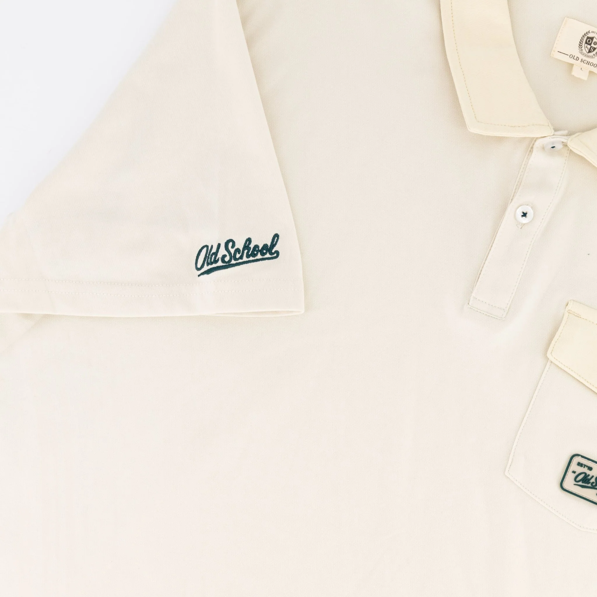 Old School Leisure Pocket SS Polo Ivory - Image 9