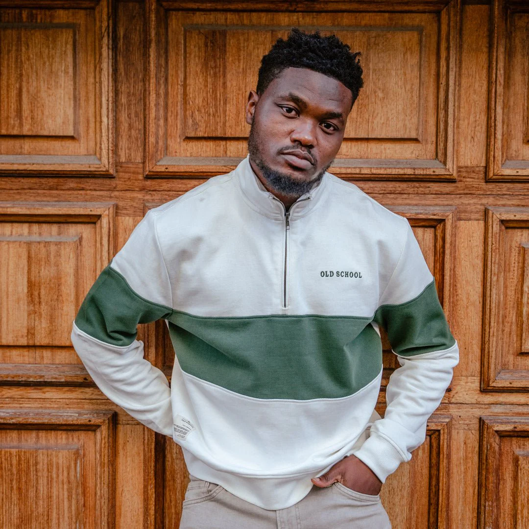 Old School Hoop Quarter Zip Sweat-OS Green - Image 7