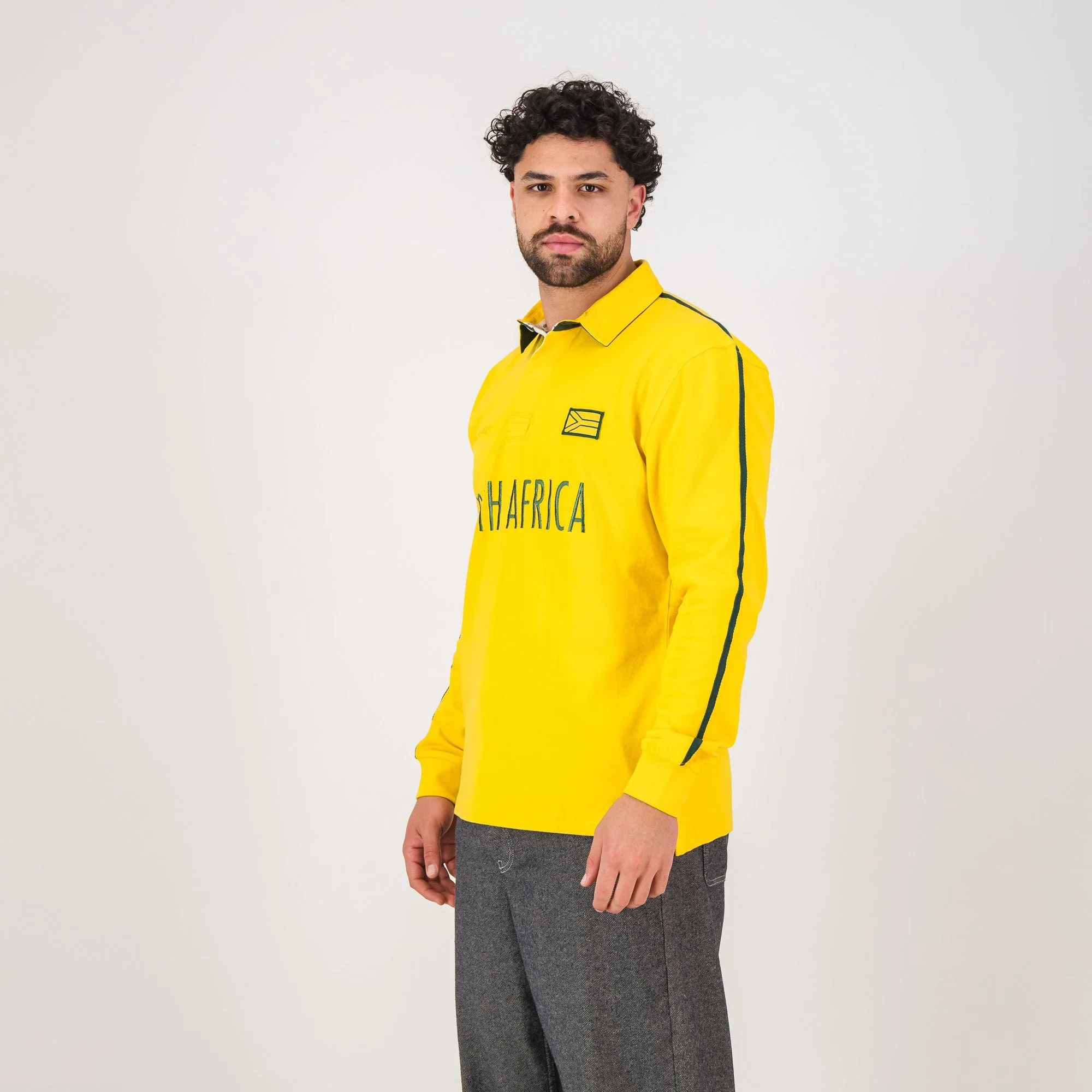 SA Supporters Flag SA LS Rugby Jersey-Spectra Yellow - Image 4