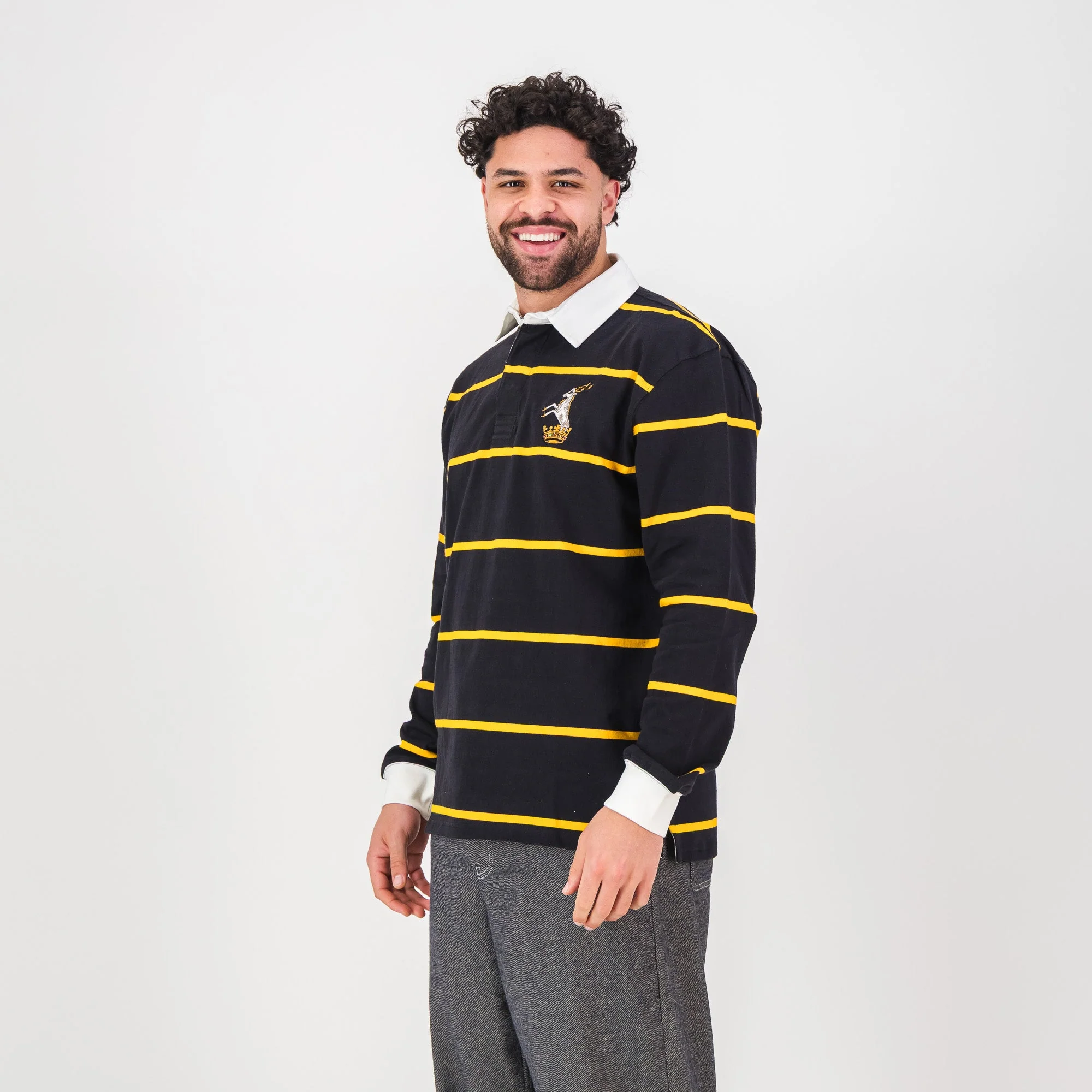 Schools Queens College YD LS Rugby Jersey-Black - Image 4