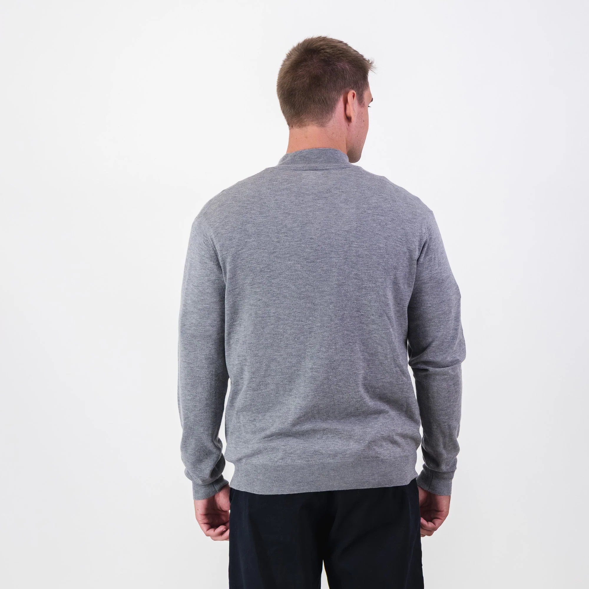 Southern Guards Classic  Knitwear Quarter Zip Plain Grey - Image 4