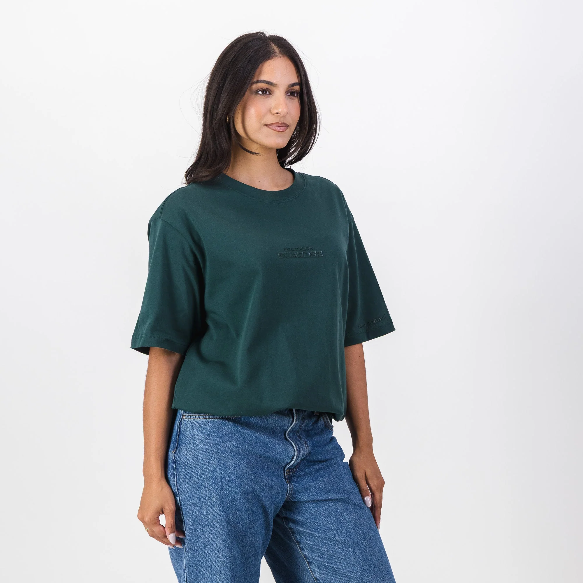 Southern Guards Stacked Logo Regular Crew T-Shirt Plain Green - Image 7