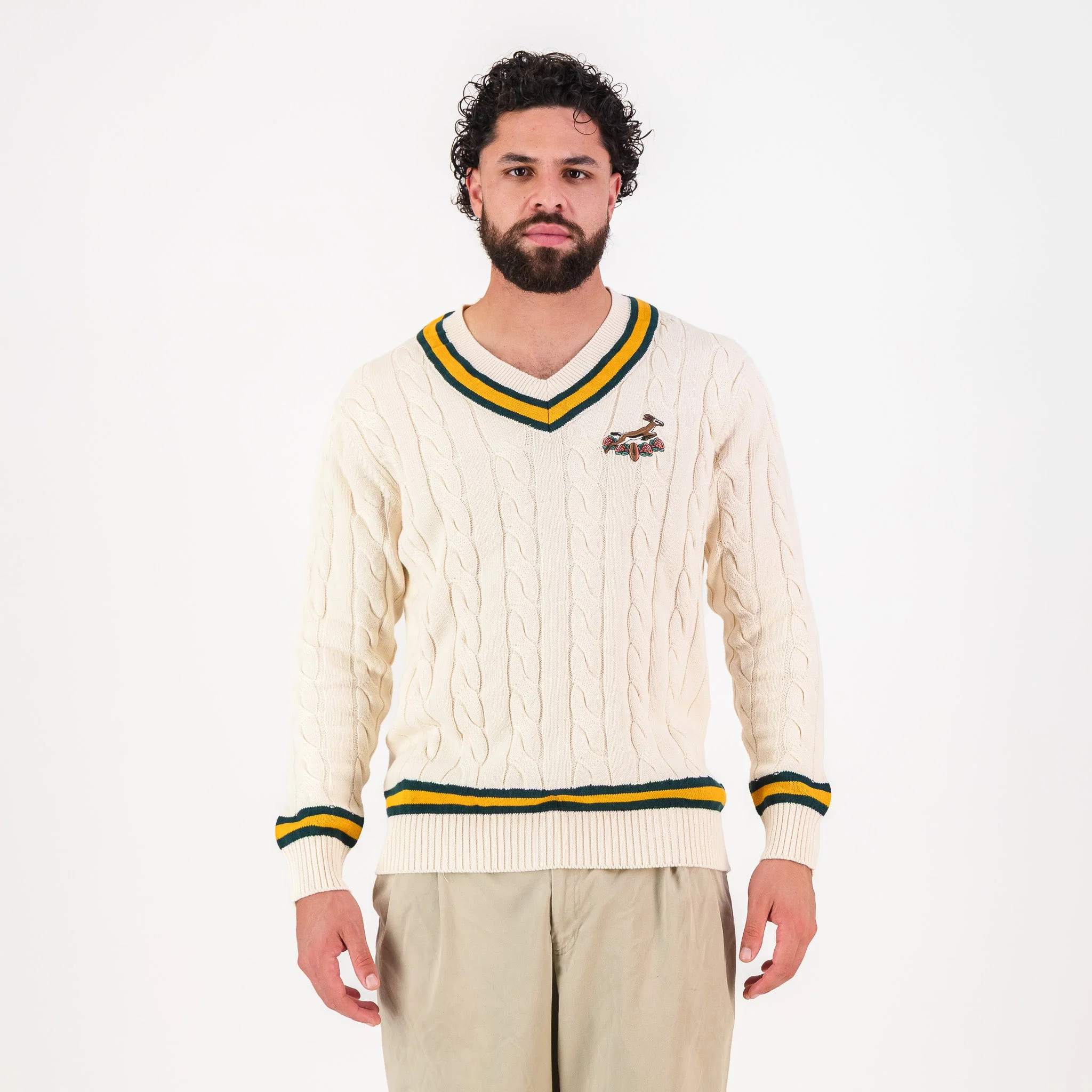 Springboks 95 LS V-neck Knit-Ivory - Image 2