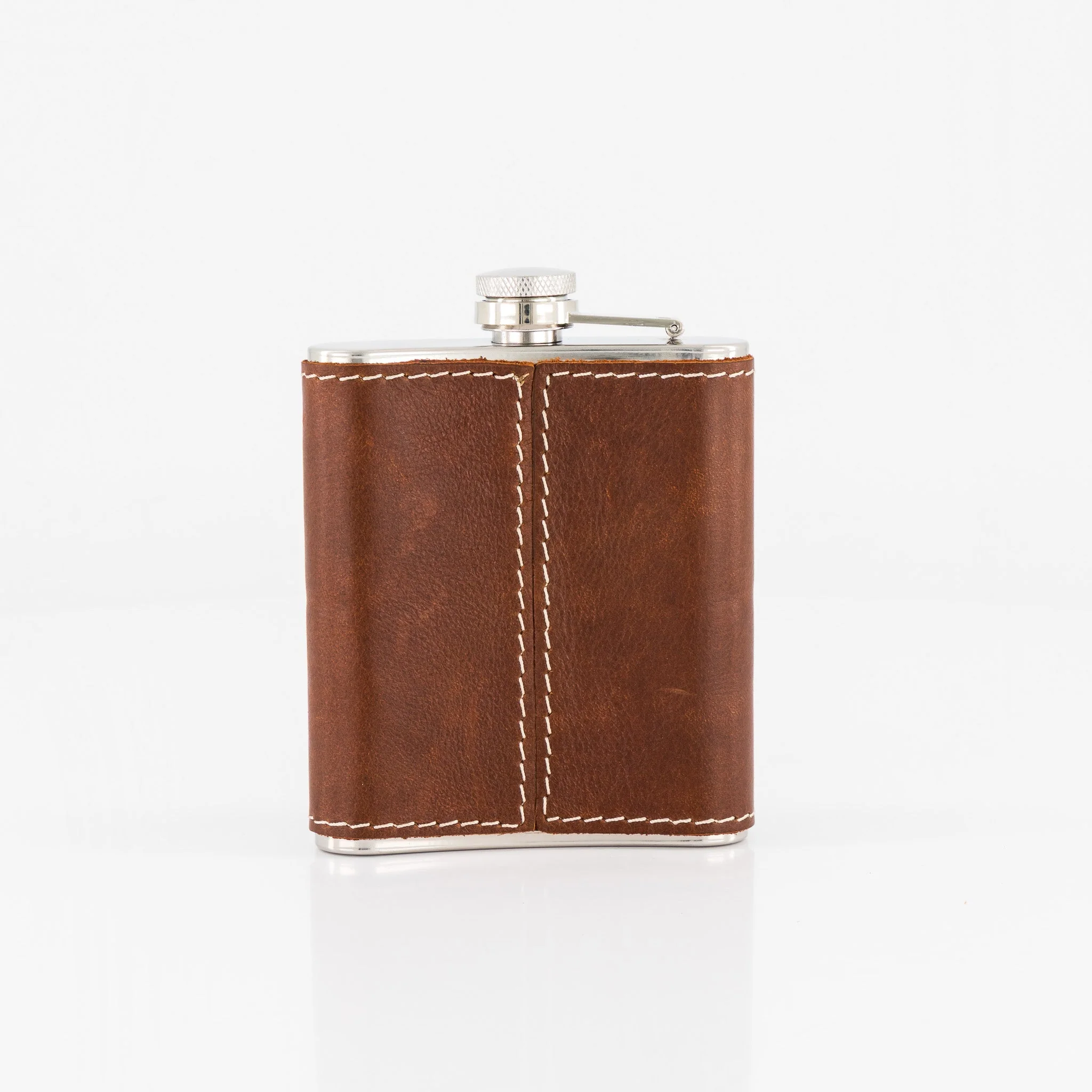 Springboks Leather Hip Flask - Brown - Image 3