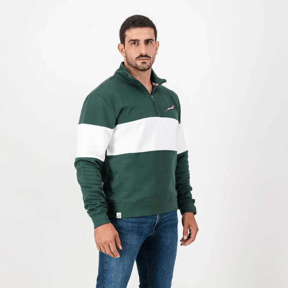 Springboks Classic Hoop Quarter Zip-OS Green - Image 3