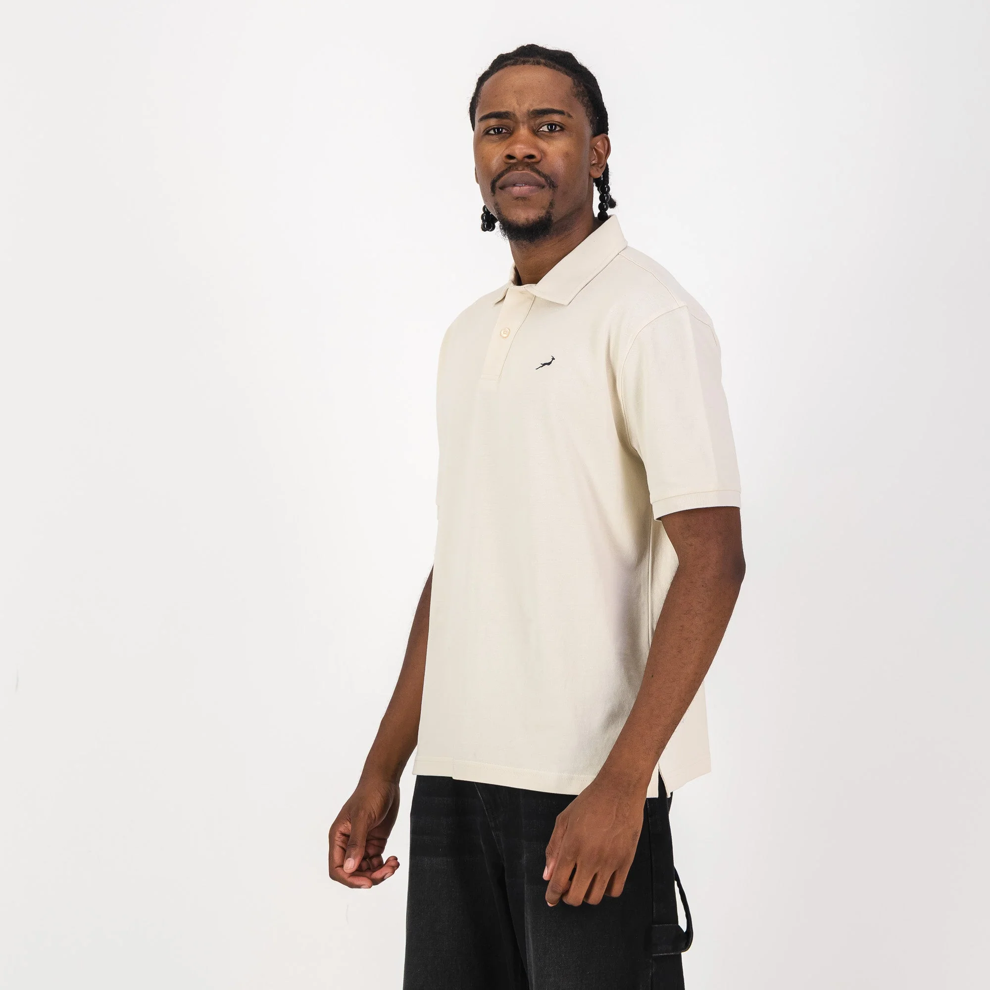 Springboks Contrast Embroidery Polo-Ivory - Image 4
