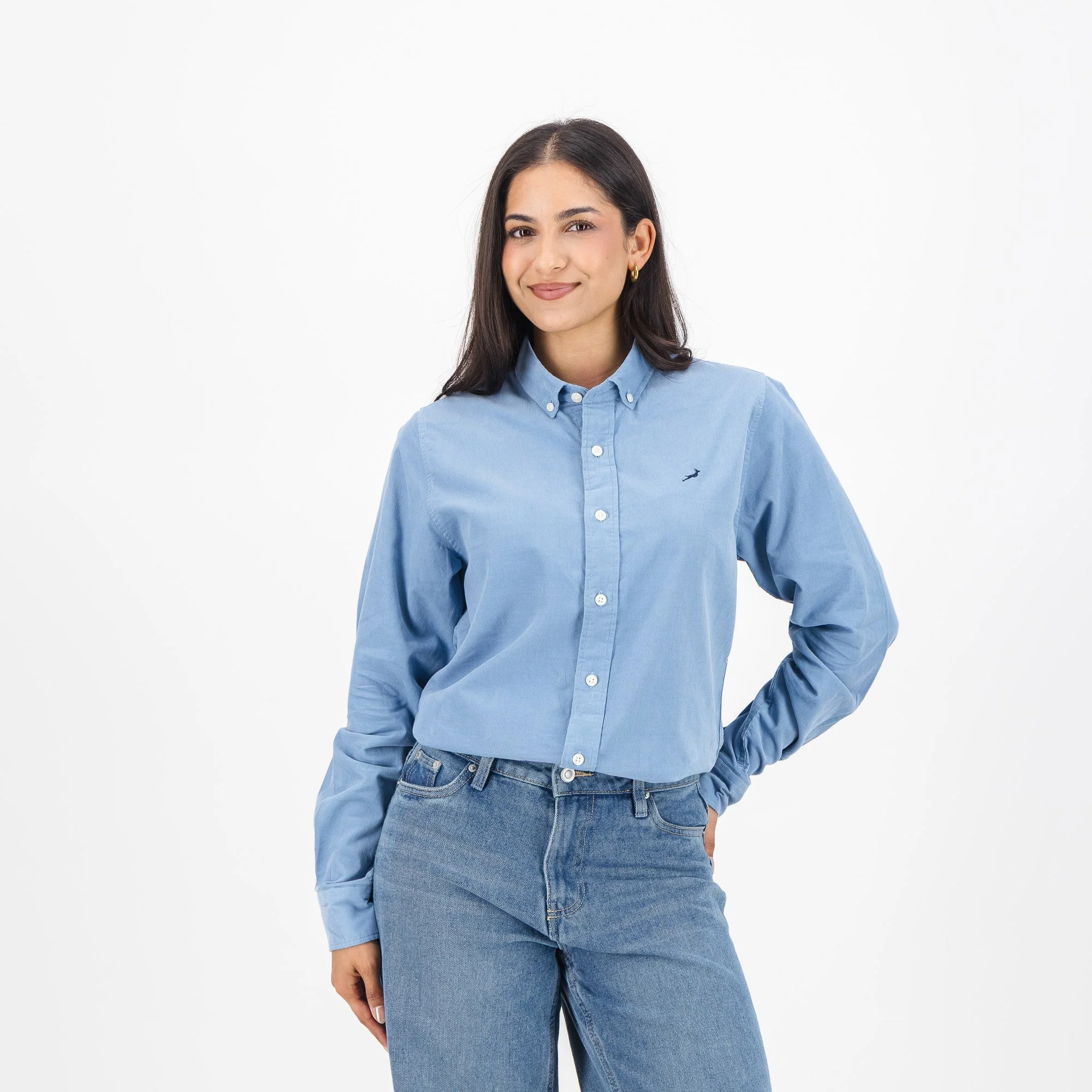 Springboks Fine Corduroy Shirt-Faded Denim - Image 6