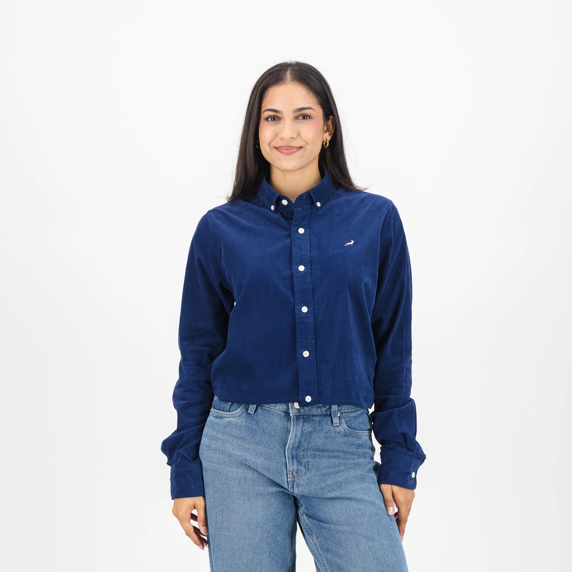 Springboks Fine Corduroy Shirt-Navy - Image 5