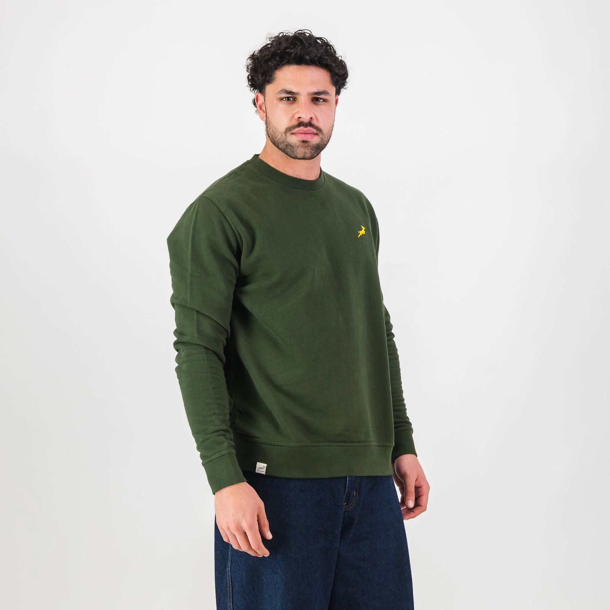 Springboks HS Small logo Crew Sweat - Military Olive - Image 3