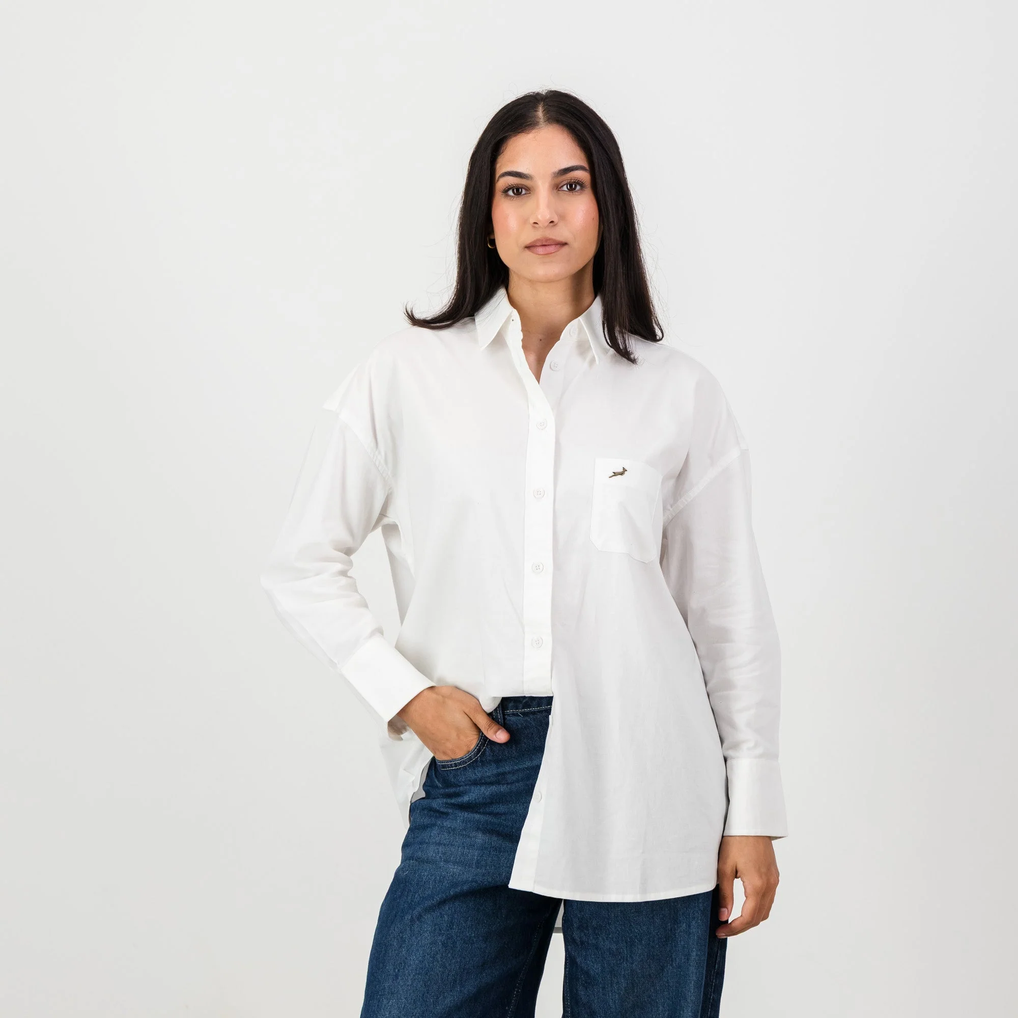 Springboks Ladies Oxford Shirt-White - Image 2