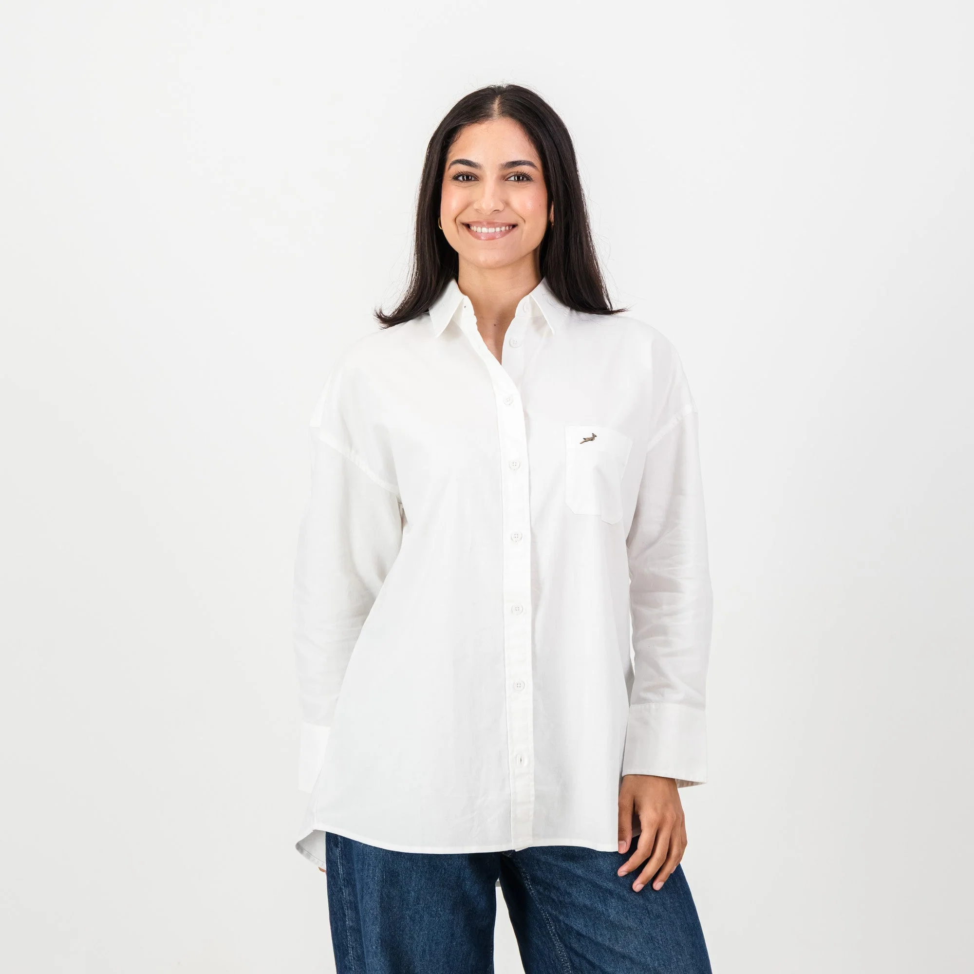 Springboks Ladies Oxford Shirt-White - Image 3