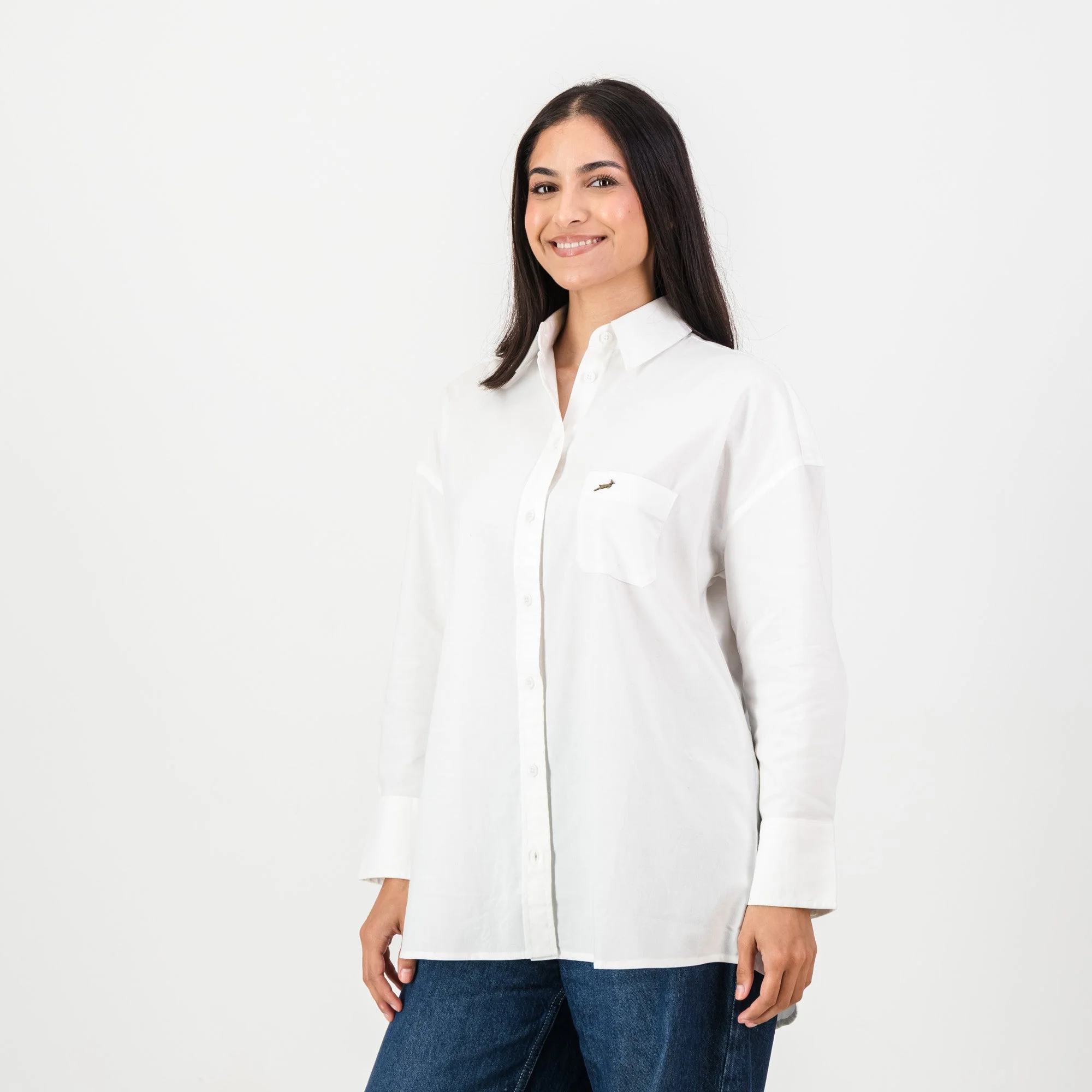 Springboks Ladies Oxford Shirt-White - Image 5