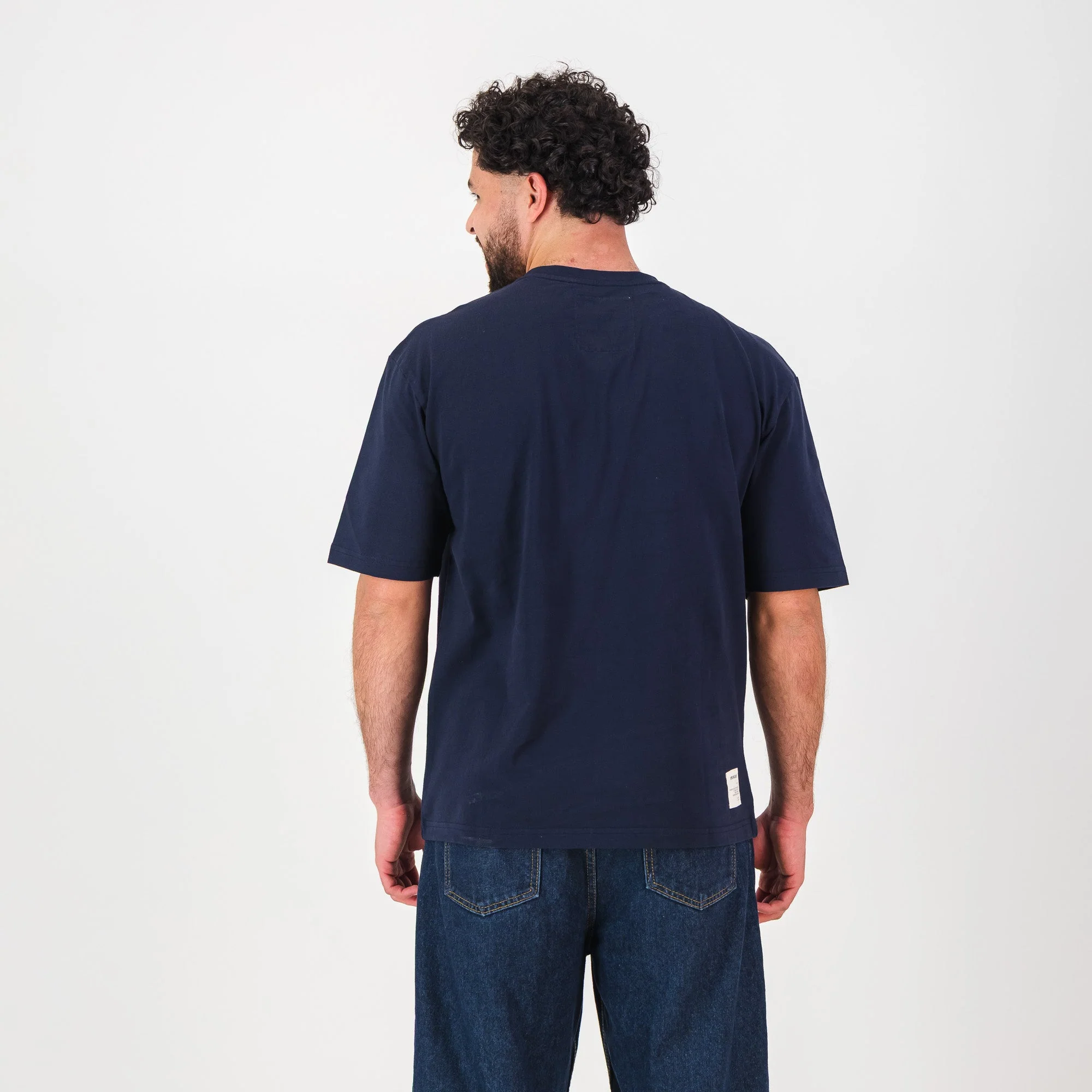 Springboks Nat Badge Boxy Crew Tee-Navy - Image 5