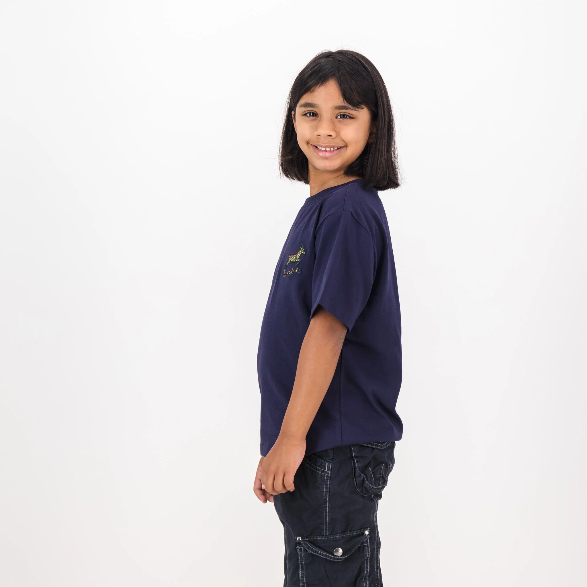 Springboks Painted Bok Kids Crew Tee-Navy - Image 3