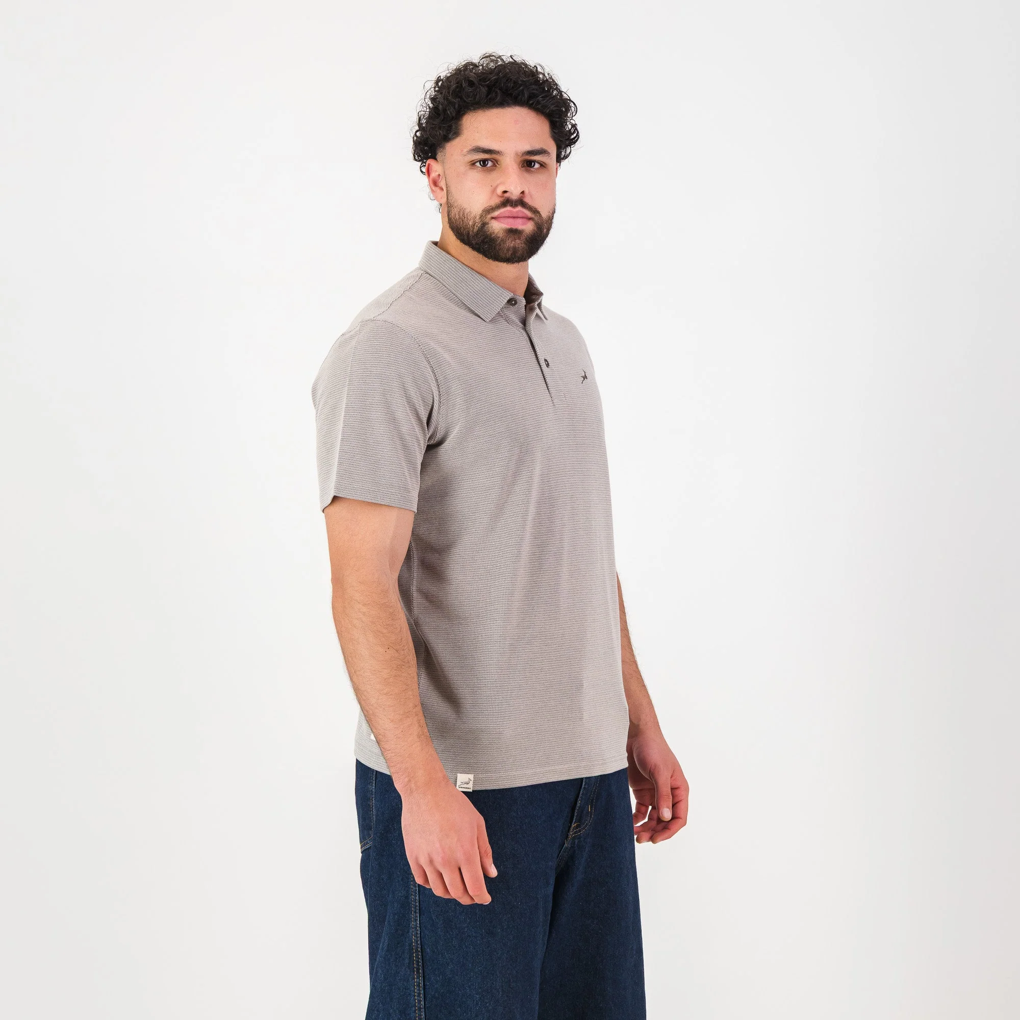 Springboks Pique Striper SS Polo- Tobacco Brown - Image 3