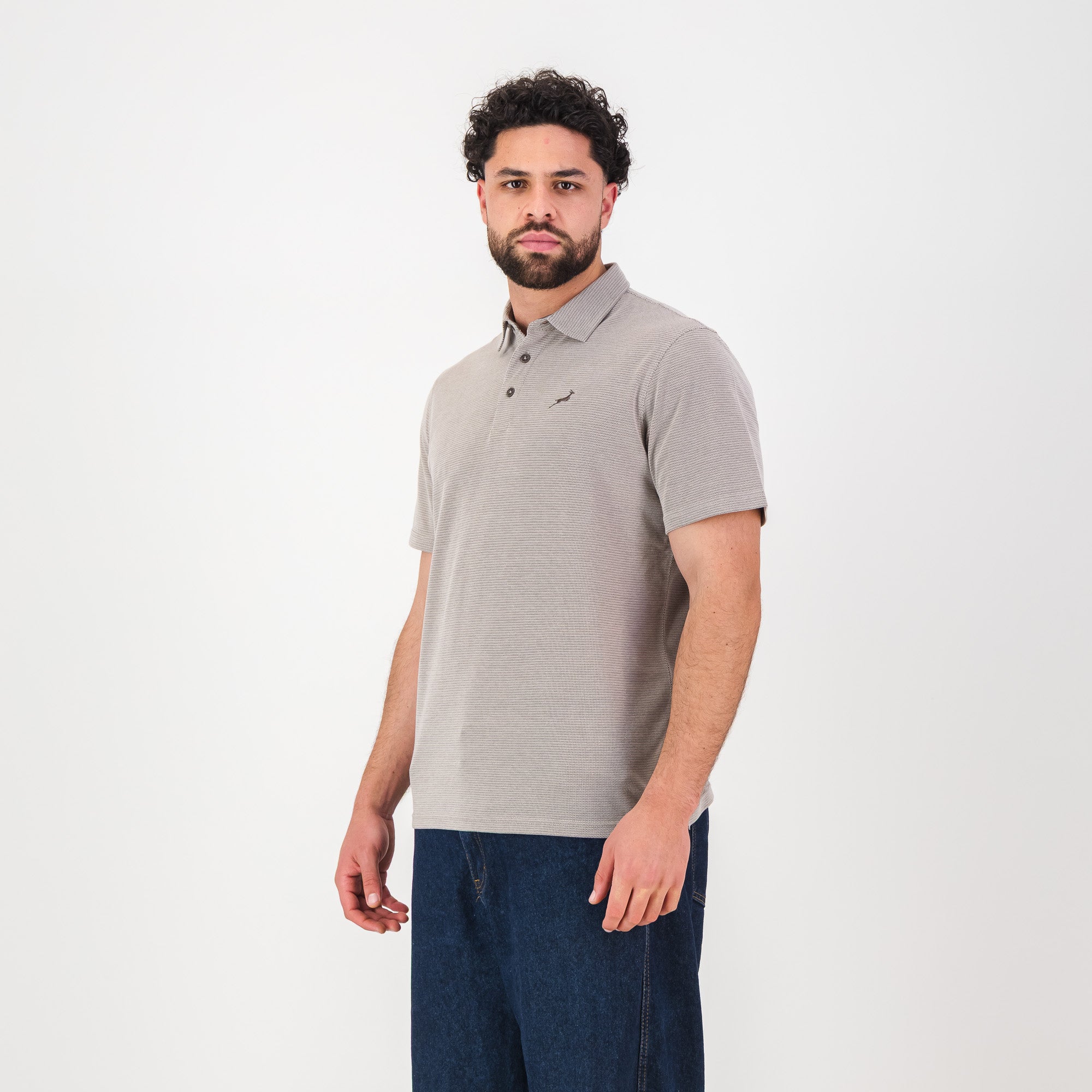 Springboks Pique Striper SS Polo- Tobacco Brown - Image 4