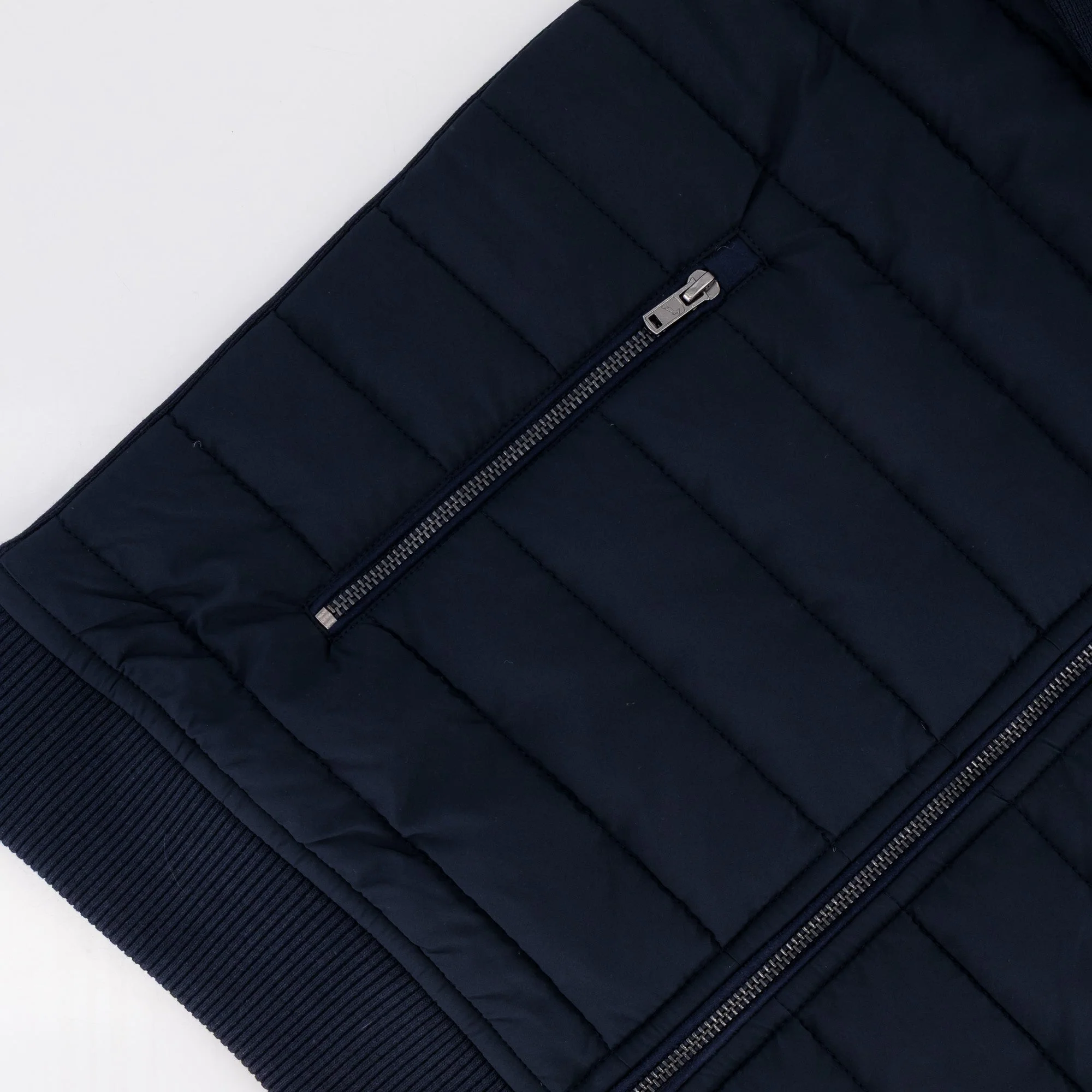 Springboks Quilted Knit Shell Jacket-Navy - Image 9