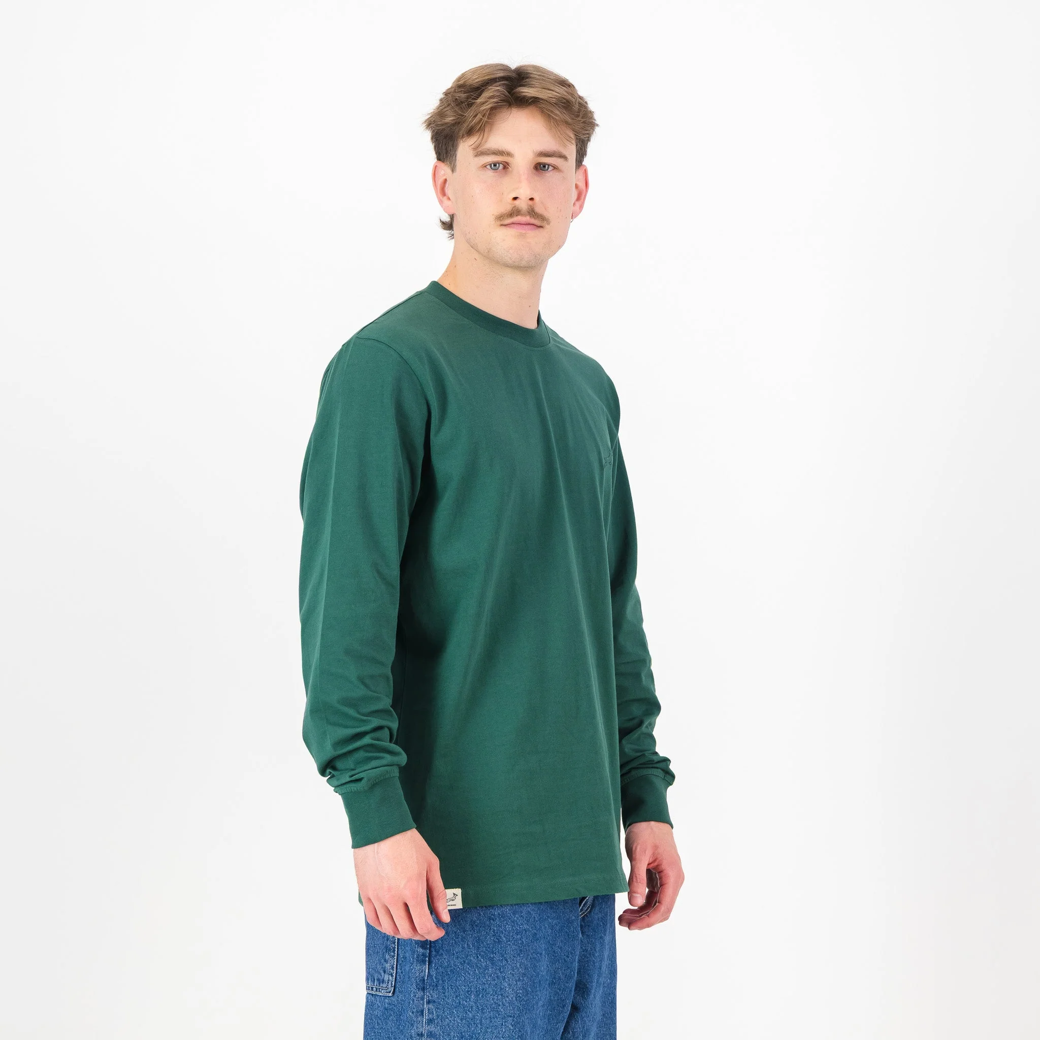 Springboks SML EMB LS Crew Tee - OS Green - Image 3