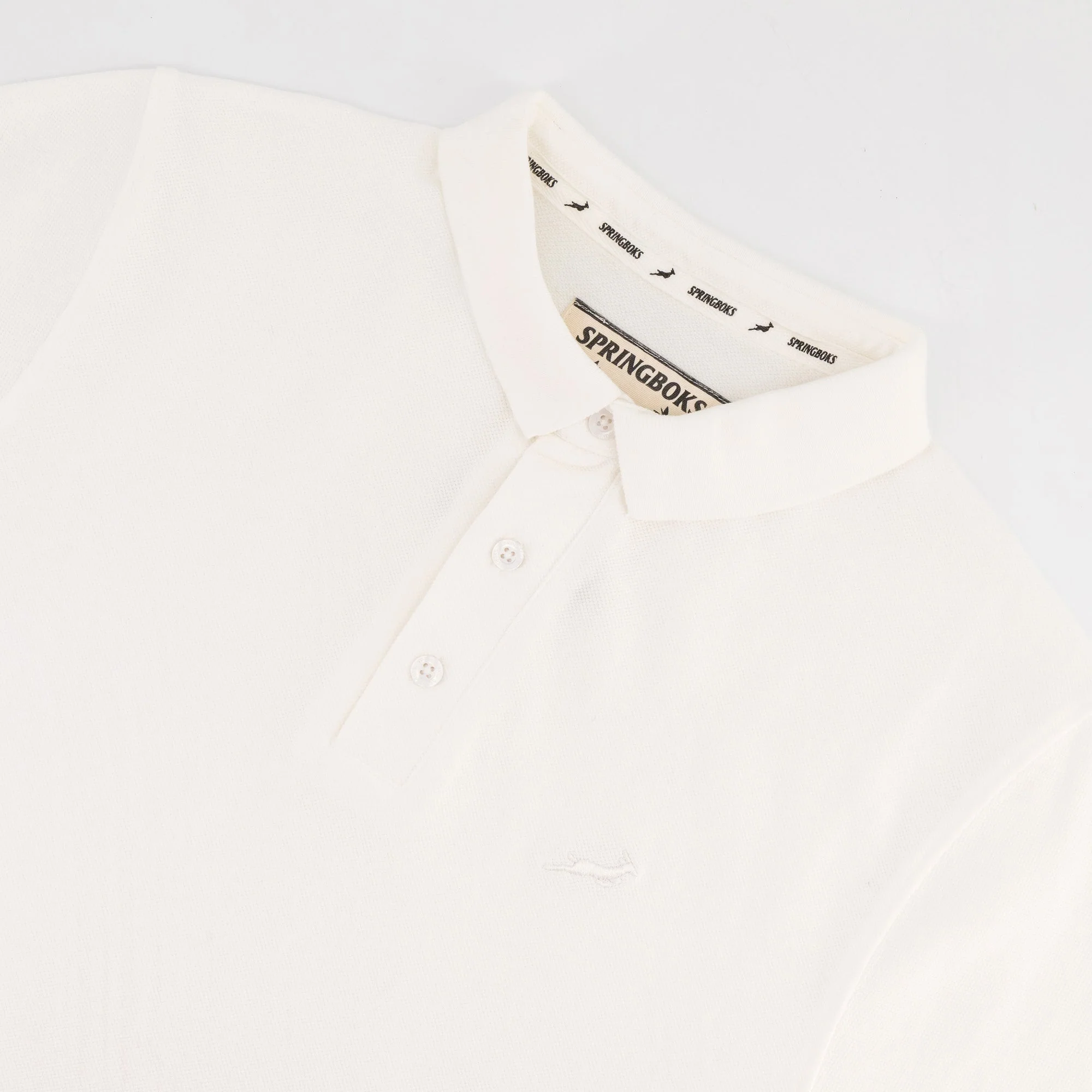 Springboks Tonal Embroidery SS Polo- White - Image 6