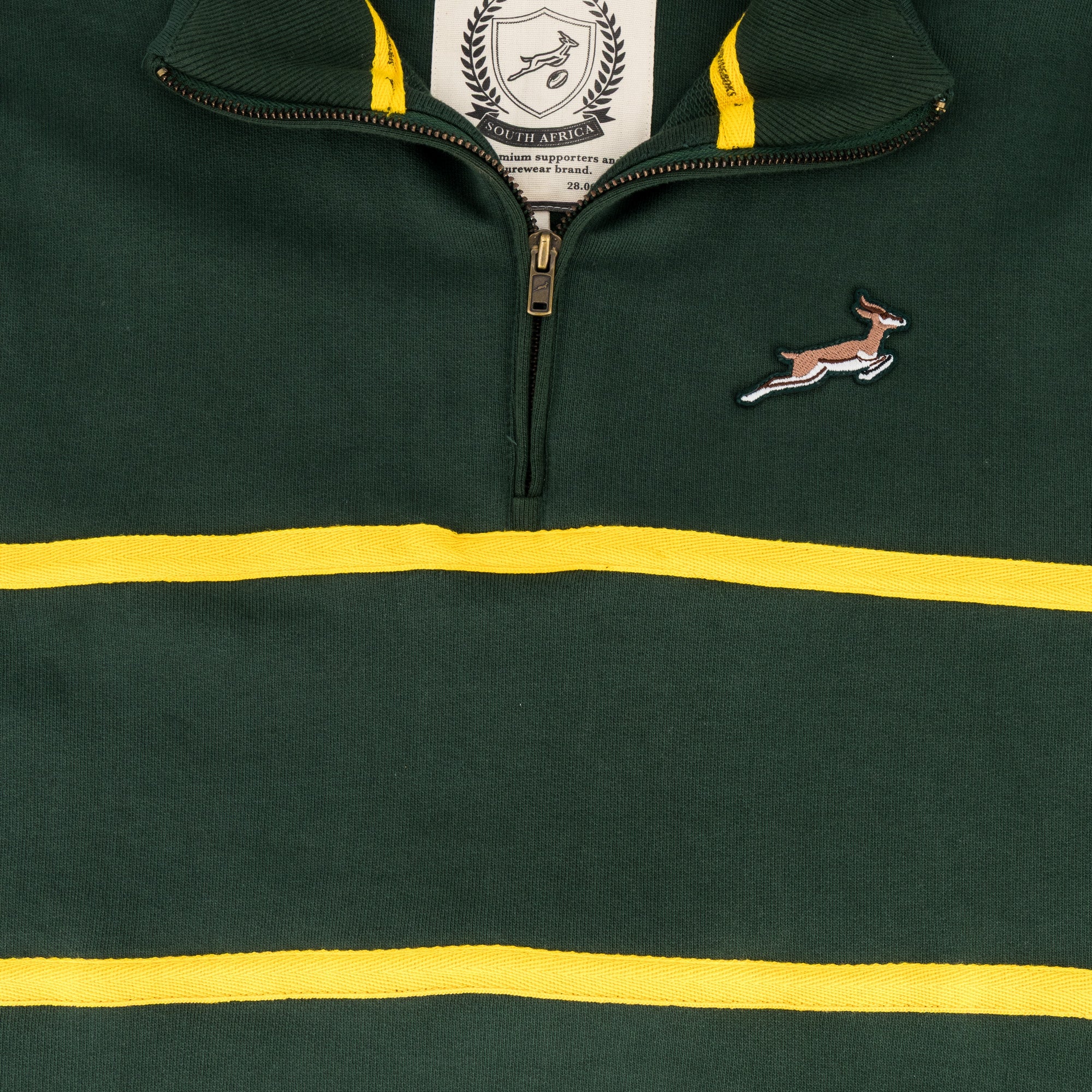 Springboks Twill Hoop Quarter Zip Sweat - OS Green - Image 7