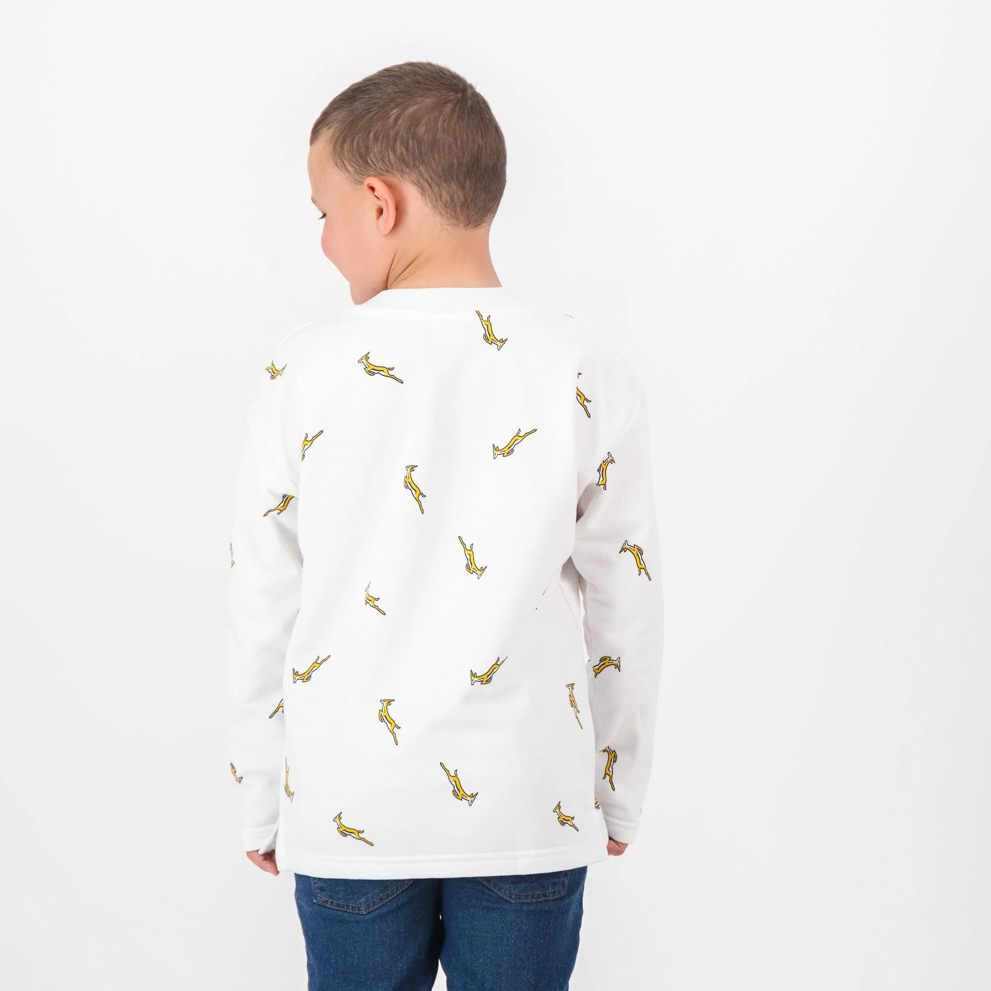 Springboks Kids Bokkies Fleece Sweat-White - Image 5