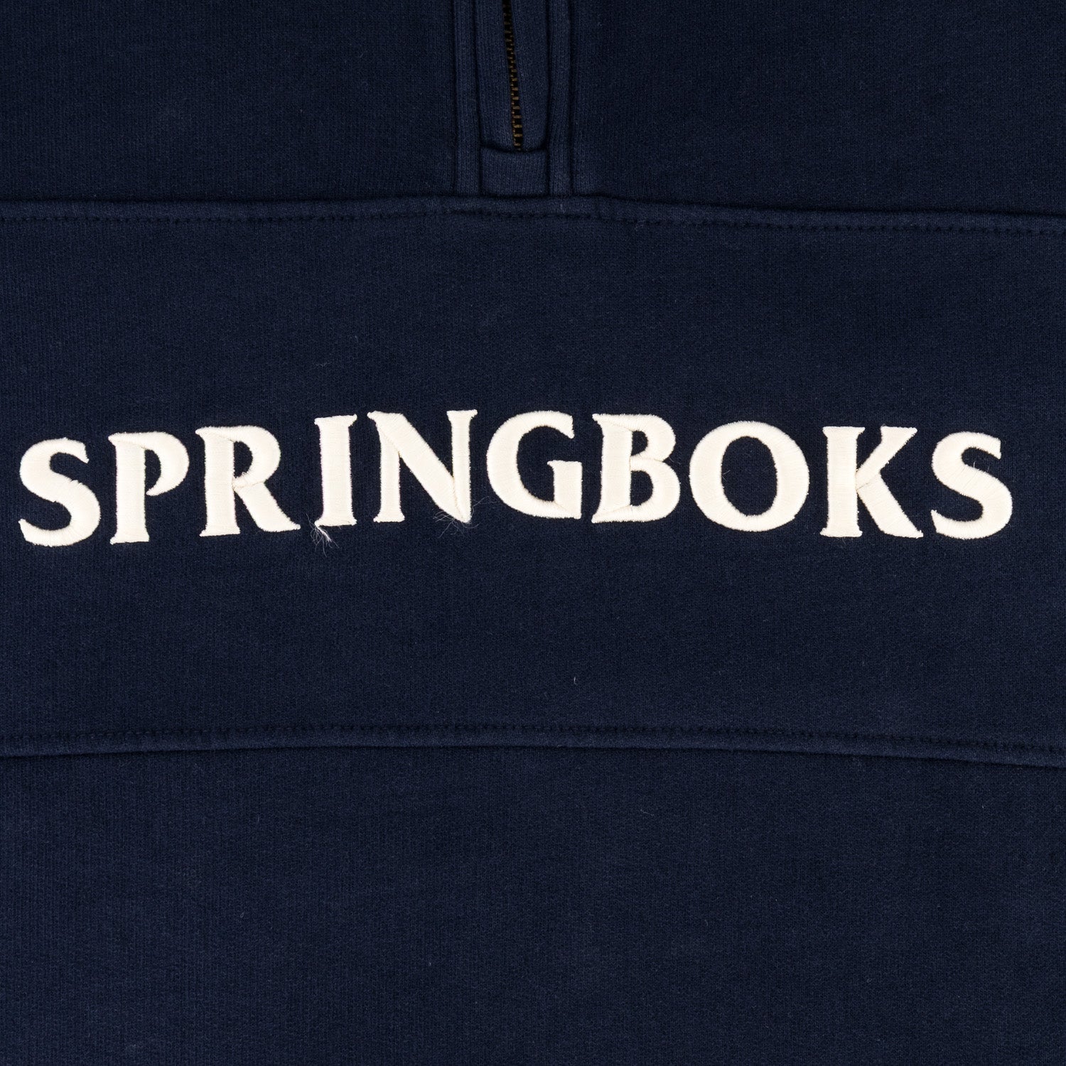 Springboks Word Quarter Zip Sweat-Navy - Image 7