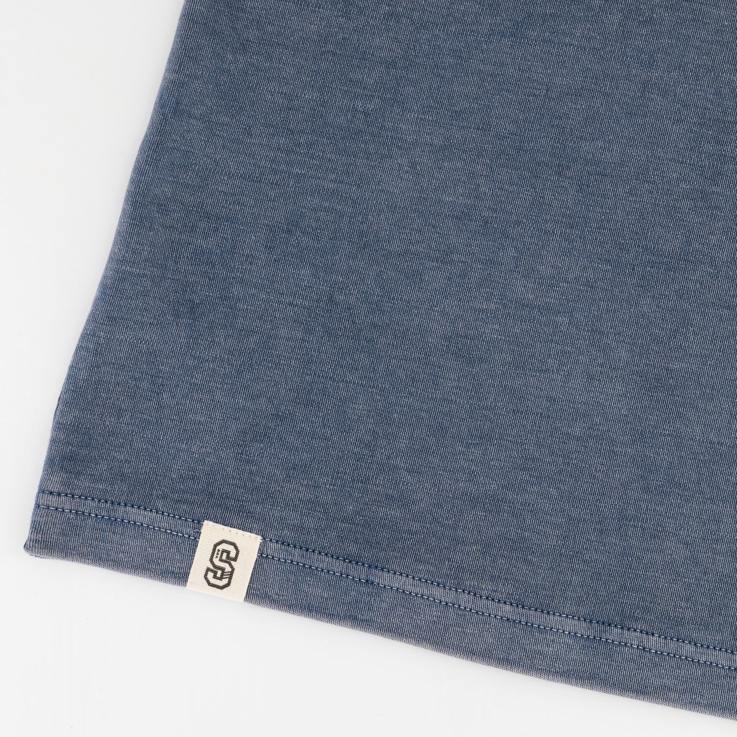 Stillknocks Acid Wash Boxy Crew Tee- Faded Denim - Image 6