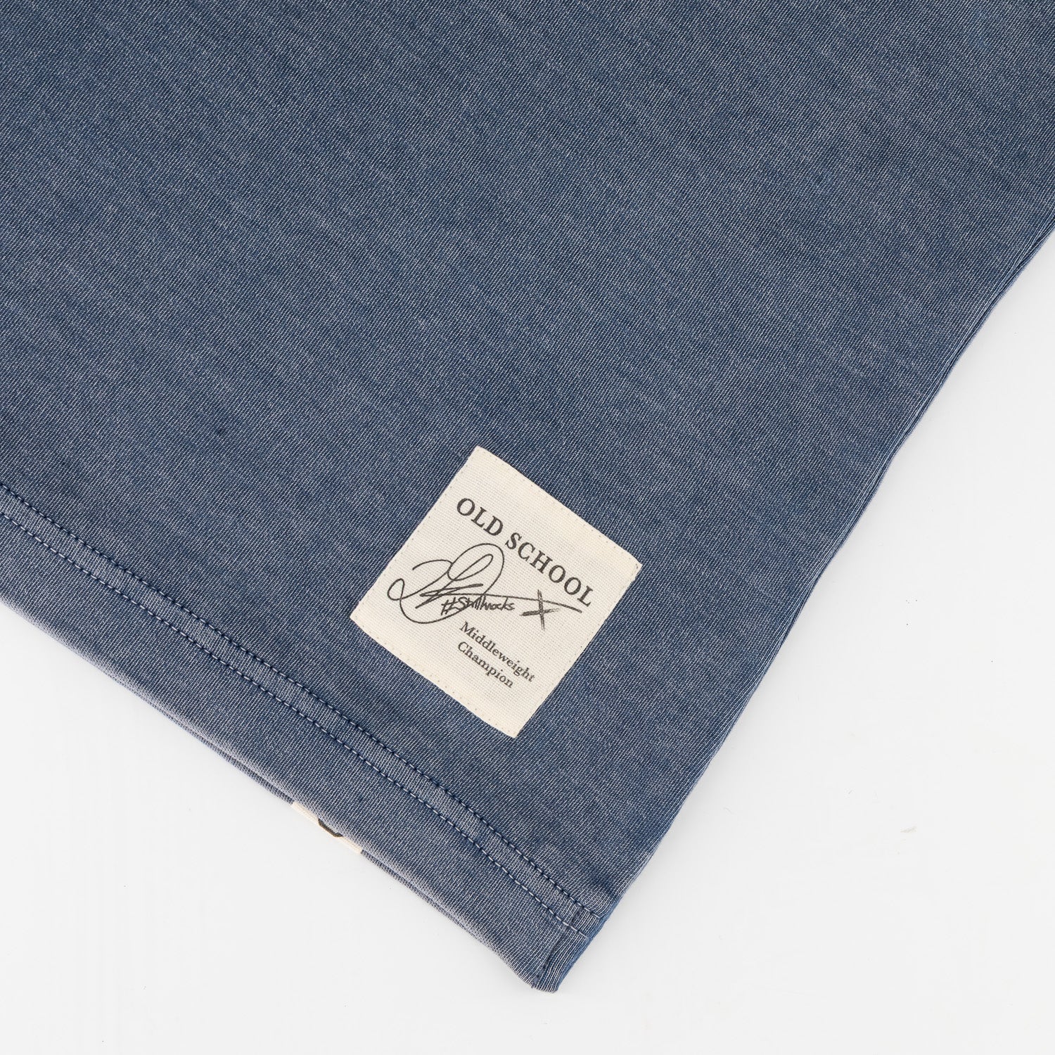 Stillknocks Acid Wash Boxy Crew Tee- Faded Denim - Image 7